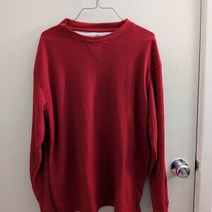 Men's Large Alpine Lakes Red Crewneck Sweater Winter Cozy Warm Fall